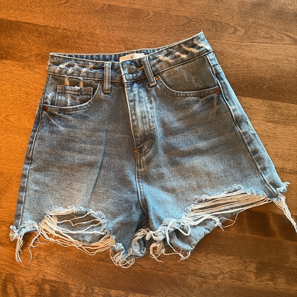 Windsor Blue Jean Shorts Distressed High-Waisted XS